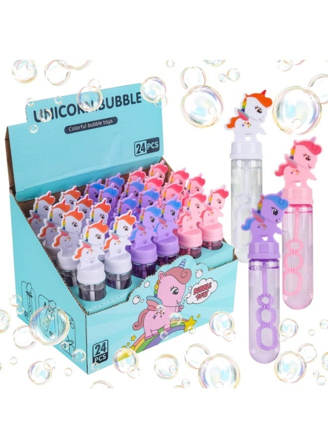 REZZOSS Unicorn Bubble Wand 24Pcs Party Favors for Kids – Magical Return Gifts for Birthday Party, Mini Bubble Blower Toys for Girls & Boys – Unicorn Themed Goody Bag Fillers, Outdoor Summer Fun Toys, Party Giveaways, Wedding & Classroom Rewards for Kids, Eid & Ramadan Gift - Image 1